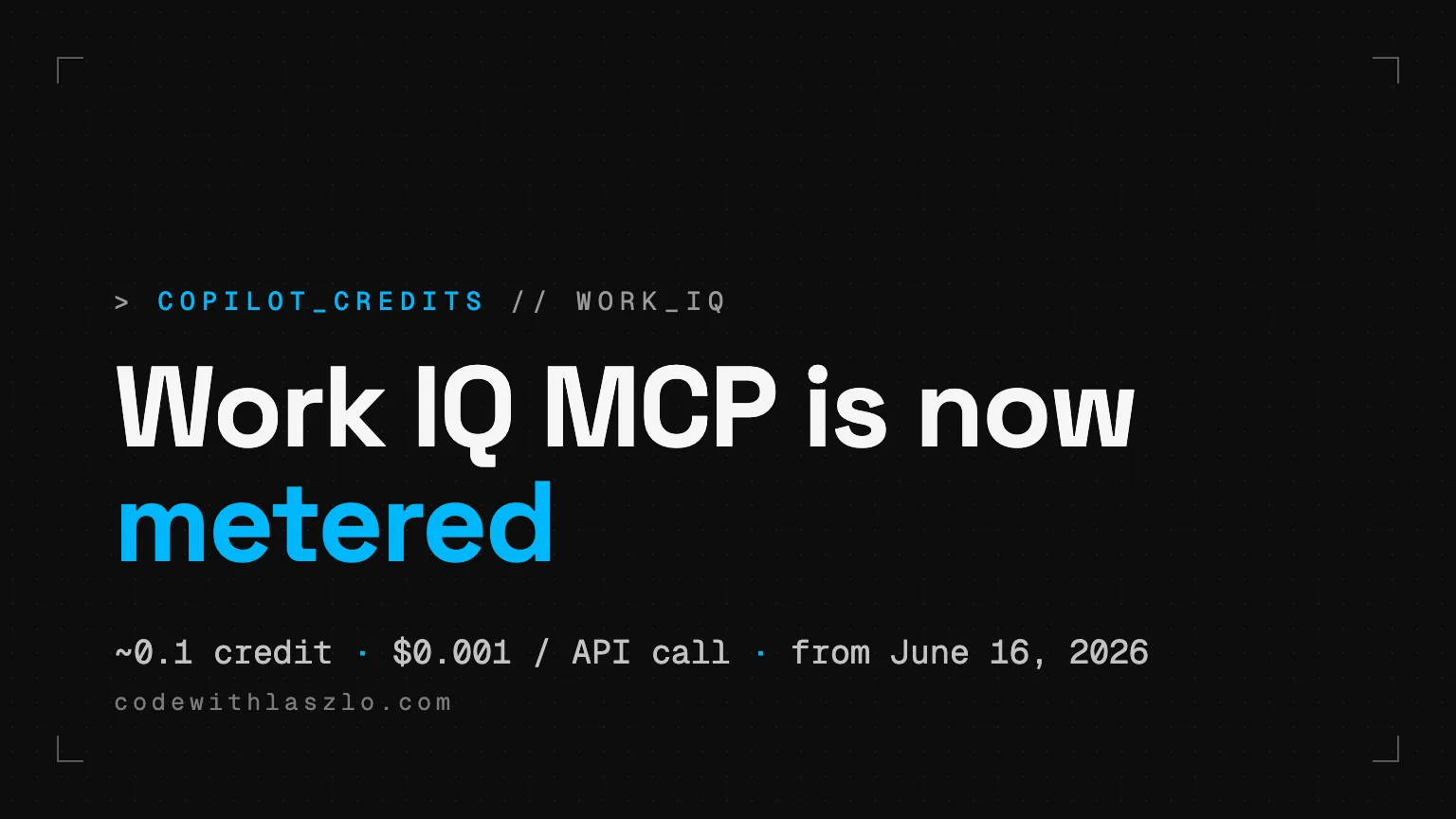 Work IQ MCP se facturează în Copilot Credits — cât costă